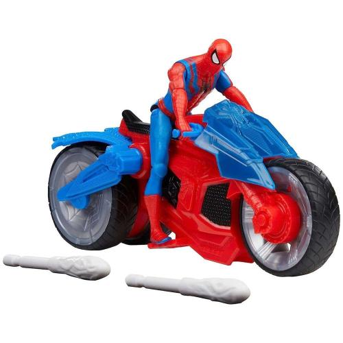 Φιγούρα Δράσης Spider-Man Με Μοτοσικλέτα Web Blast Της Marvel F6899 Blue-Red Hasbro