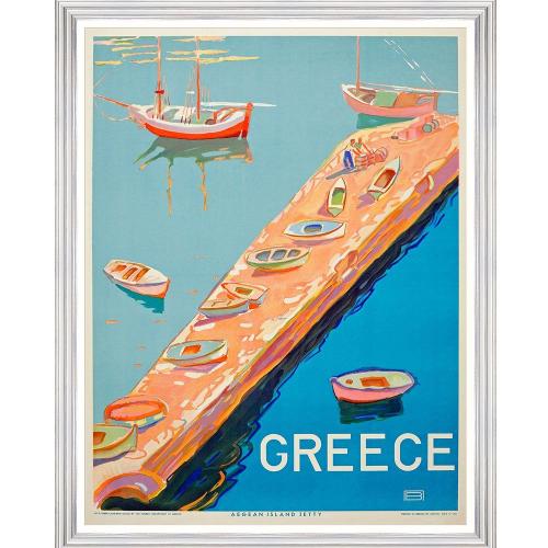 Κάδρο Greece Travels Posters - Greece Aegean Fa13368 70X90Cm Blue-Orange Mindthegap