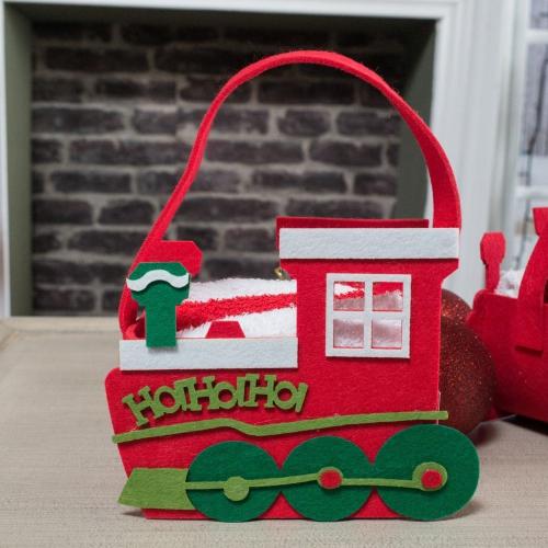 Λαβέτες Σετ 3τμχ Σε Χριστουγεννιάτικη Τσόχινη Συσκευασία Δώρου Homee 01 Red Teoran