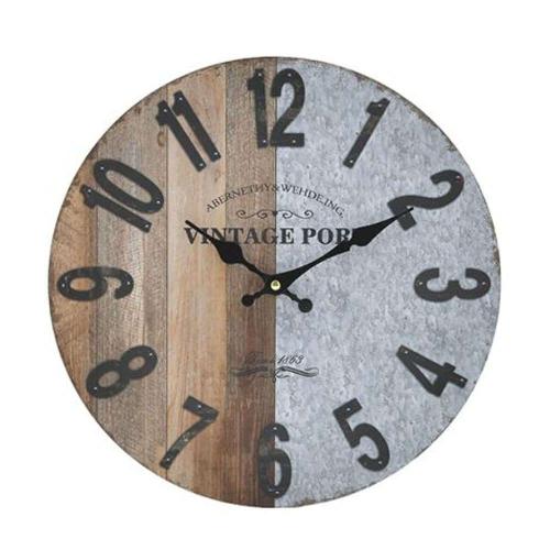 Ρολόι Τοίχου 3-20-773-0354 Δ34cm Grey-Natural Inart
