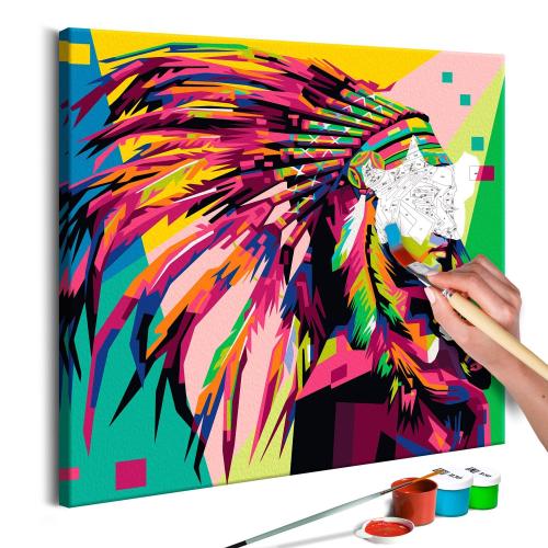 Πίνακας για να τον ζωγραφίζεις - Native American (Plume) 40x40