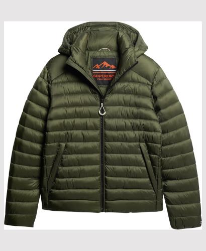 Superdry - D3 SDCD HOODED FUJI SPORT PADDED JKT - DARK MOSS GREEN