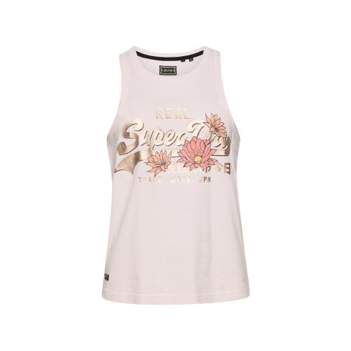 Superdry - VINTAGE VL NARRATIVE VEST - ROSE PINK SLUB