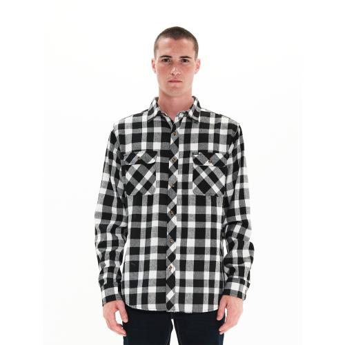 Emerson - MEN'S FLANNEL SHIRT - EM07 OFFWHITE/BLACK