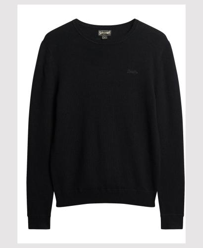 Superdry - D5 OVIN ESSENTIAL SLIM FIT CREW JUMPER - BLACK