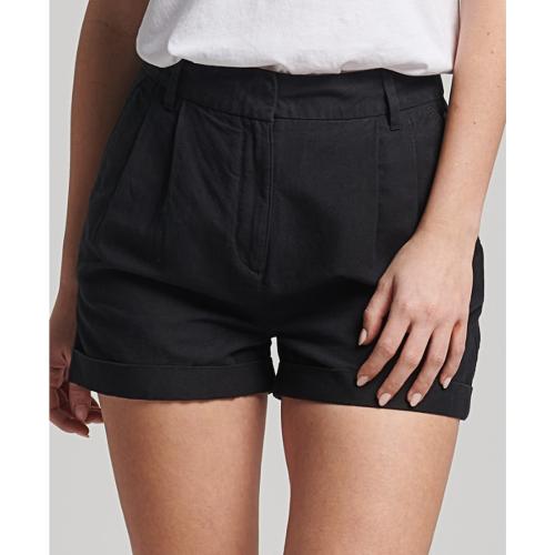 Superdry - STUDIOS LINEN SHORT - BLACK