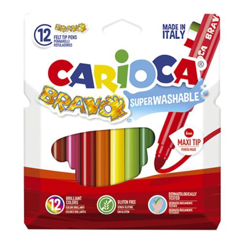 ΜΑΡΚΑΔΟΡΟΙ CARIOCA BRAVO ΣΕΤ=12 ΧΡΩΜ. ΜΥΤΗ ø6mm Carioca 42755 - 24 ΤΕΜ