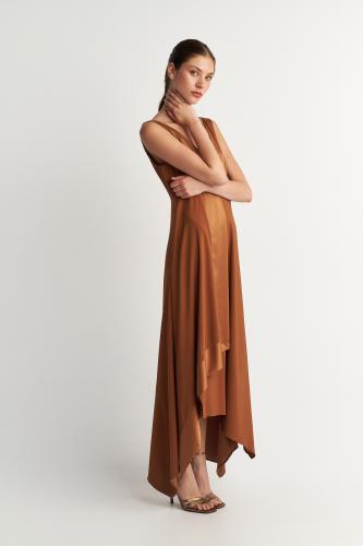 Φόρεμα μακρύ ασύμμετρο Bronze