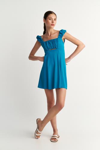 Φόρεμα κοντό με σούρες Aqua