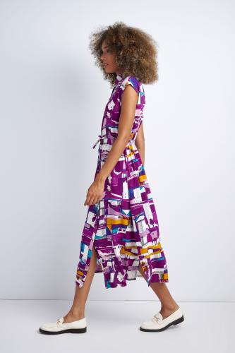 Φόρεμα μακρύ με πολύχρωμα prints Multicolor
