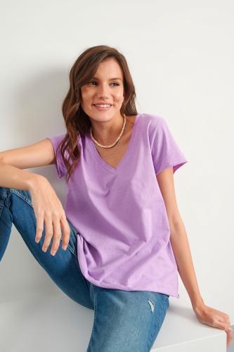 T-shirt μονόχρωμο Lilac