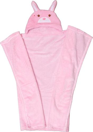 Viopros Κουβέρτα Fleece με κουκούλα Αγκαλιάς 76x100 88 Ροζ