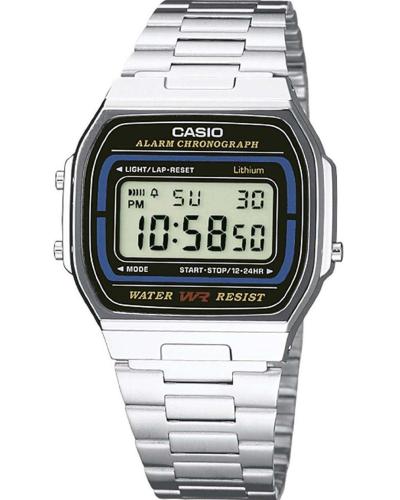 CASIO Collection - A-164WA-1VES, Silver case with Stainless Steel Bracelet
