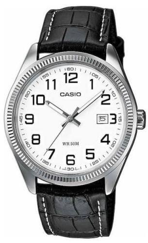 CASIO Collection - MTP-1302PL-7BVEF Silver case with Black Leather Strap
