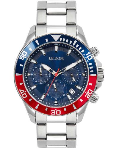 LE DOM Eternal Chronograph - LD.1481-1, Silver case with Stainless Steel Bracelet