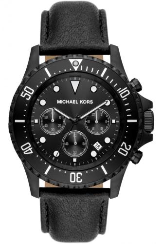 MICHAEL KORS Everest Chronograph - MK9053, Black case with Black Leather Strap