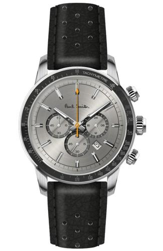 PAUL SMITH Chronograph - PS0110002, Silver case with Black Leather Strap