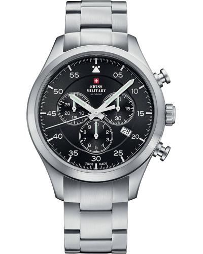 SWISS MILITARY by CHRONO Mens Chronograph - SM34076.01 Silver case with Stainless Steel Bracelet