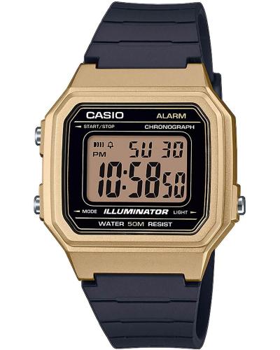 CASIO Collection - W-217HM-9AVEF, Gold case with Black Rubber Strap