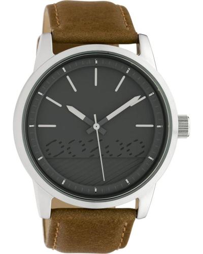 OOZOO Timepieces - C10305 , Silver case with Brown Leather Strap