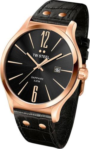 TW STEEL Slim Line - TW1303 Rose Gold case, with Black Leather Strap