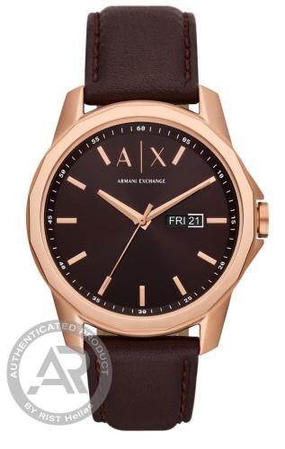 ARMANI EXCHANGE Banks Mens - AX1740, Rose Gold case with Brown Leather Strap