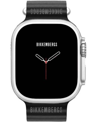 BIKKEMBERGS Smartwatch Big - BK10-1, Silver case with Black Rubber Strap