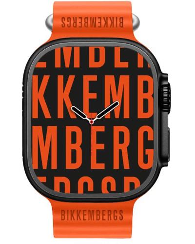 BIKKEMBERGS Smartwatch Big - BK12-12 Black case with Orange Rubber Strap