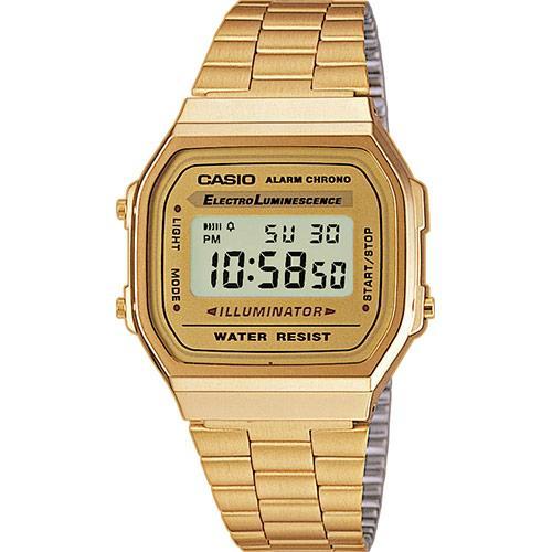 CASIO Collection - A-168WG-9EF, Gold case with Stainless Steel Bracelet