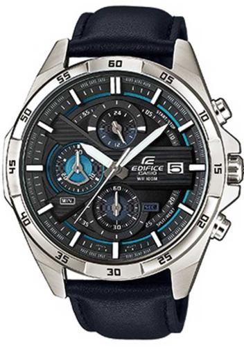 CASIO Edifice Chrono - EFR-556L-1AVUEF, Silver case with Black Leather Strap