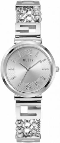 GUESS G Cluster Crystals - GW0545L1, Silver case with Stainless Steel Bracelet