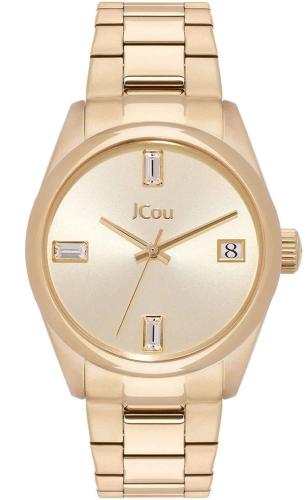 JCOU Emerald II Crystals - JU19061-3, Gold case with Stainless Steel Bracelet
