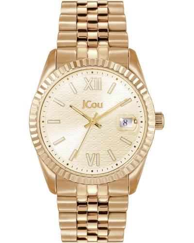 JCOU Queen's II - JU19038-7, Gold case with Stainless Steel Bracelet