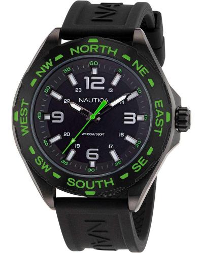 NAUTICA Clearwater Beach - NAPCWS303, Black case with Black Rubber Strap