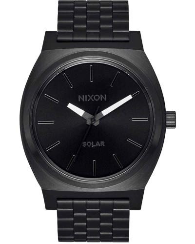 NIXON Time Teller Solar - A1369-756-00 Black case with Stainless Steel Bracelet