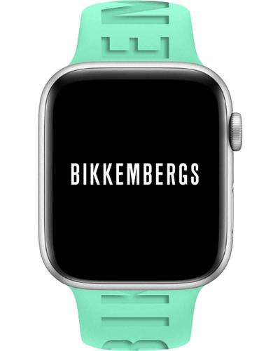 BIKKEMBERGS Smartwatch Medium - BK17 Silver case with Light Green Rubber Strap