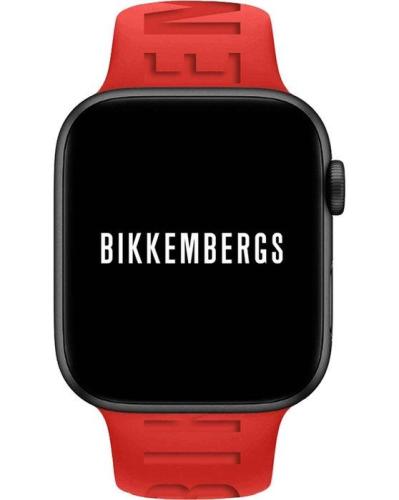 BIKKEMBERGS Smartwatch Small - BK14, Black case with Red Rubber Strap