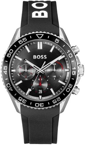 BOSS Admiral Chronograph - 1514141, Grey case with Black Rubber Strap