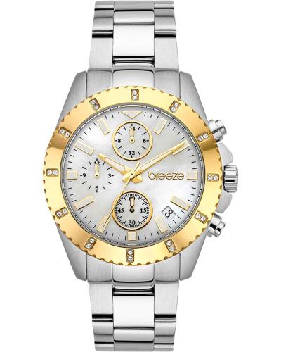 BREEZE Obsession Crystals Chronograph - 612461.2, Silver case with Stainless Steel Bracelet