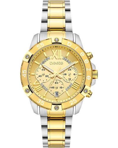 BREEZE Spectacolo Crystals Chronograph - 712441.2, Gold case with Stainless Steel Bracelet