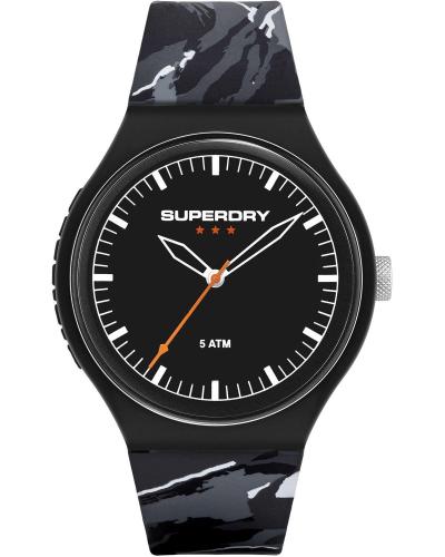SUPERDRY Camo - SYG270EB, Black case with Black Rubber Strap