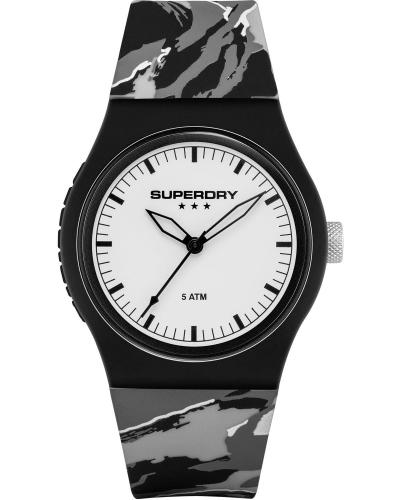 SUPERDRY Camo - SYL270EW Black case with Military Rubber Strap