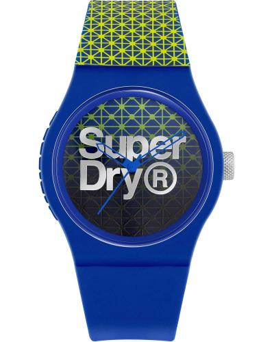 SUPERDRY Urban - SYG268UN, Blue case with Blue & Yellow Rubber Strap