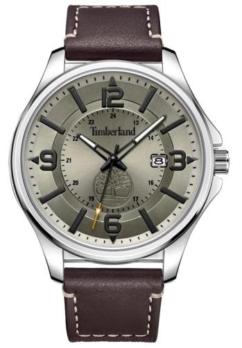 TIMBERLAND TYNGSBOROUGH - TDWGB2183002, Silver case with Brown Leather Strap