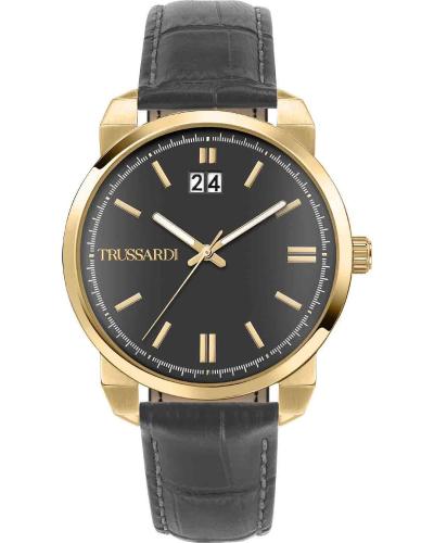 TRUSSARDI T-City - R2451154002, Gold case with Grey Leather Strap