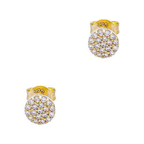 Σκουλαρίκια με Λευκές Πέτρες από Κίτρινο Χρυσό 9 Καρατίων SK2539