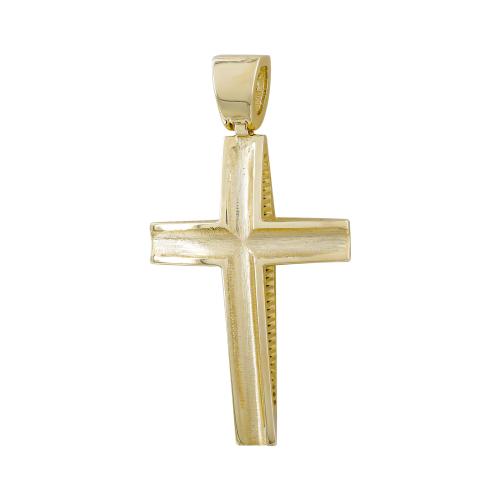 Σταυρός Βάπτισης Ανδρικός Σε Κίτρινο Χρυσό 14 Καρατίων ST115399