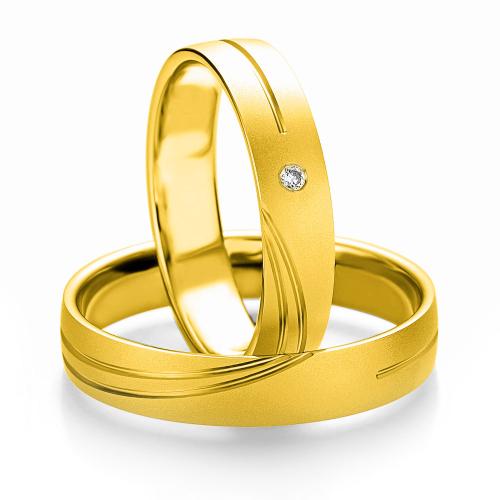 Κίτρινη Χρυσή Βέρα Γάμου Breuning με ή χωρίς Πέτρες WR309 diamonds k14