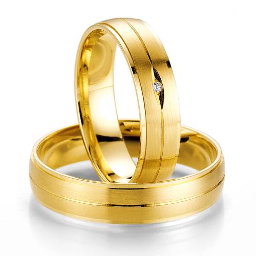 Κίτρινη Χρυσή Βέρα Γάμου Breuning με ή χωρίς Πέτρες WR321 xoris_petra k8