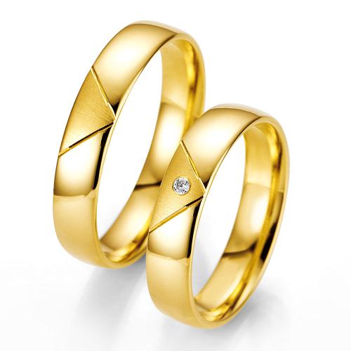 Κίτρινη Χρυσή Βέρα Γάμου Breuning με ή χωρίς Πέτρες WR323 xoris_petra k8